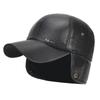 Gorra de cuero coreana de nueva moda para hombre, sombrero para el sol para personas de mediana edad y mayores, otoño e invierno, gorra de béisbol gruesa y cálida