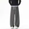 Novos calças casuais de outono 2026, fluidas, simples, modernas, masculinas, cor sólida, corte solto, plus size, perna reta, calças compridas