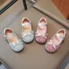Zapatos de Princesa Calados de Punta Cerrada para Niñas Moda 2026 Primavera/Verano Nuevos Zapatos de Cristal Versátiles para Niñas Zapatos Mary Jane