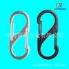 No. 6 Hebilla de Acero con Cable de Aleación de Aluminio Tipo S Mosquetón de Aleación de Aluminio Colorido Negro Electroforesis Galvanoplastia Gancho de Resorte para Mochila de Exterior