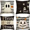 Funda de almohada de Halloween más vendida transfronteriza con estampado de calabaza y fantasma, cojín para sofá, cojín para cabecera, cojín decorativo navideño