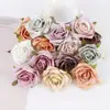 Cabezas de Flores de Rosa Artificiales Retro Estilo Europeo de 7 cm, Materiales para Corona DIY Hecha a Mano, Flores Falsas con Acabado de Alta Gama, Flores Artificiales Realistas