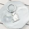 Chaveiro de aço inoxidável com desenho animado coreano de gato e peixe, pingente fofo para mochila, chaveiro de casal, novo, transfronteiriço