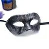 Nuevos accesorios de Halloween máscara de baile máscara negra de media cara para adulto blanca engrosada máscara de ojos retro para hombre suministros