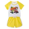 Traje de verano 2023 para niños y niñas, pantalones cortos, camiseta de manga corta, conjunto deportivo informal de dos piezas
