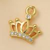 Brincos artesanais de cobre banhado a ouro 18k com zircônia incrustada em forma estranha, trevo de quatro folhas, pulseira com pingente, ornamento