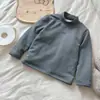Camiseta Interior para Niños para Otoño e Invierno, de Manga Larga, Forrada de Polar, Ropa de Bebé Engrosada, Top Cálido Acolchado de Tres Capas para Niñas, Ropa Infantil