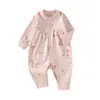 Mameluco para bebé, pijama estilo primavera y otoño, algodón puro, Clase A, capa base para bebé de otoño e invierno, mameluco de manga larga, ropa para recién nacidos