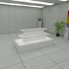 Amostra criativa carrinho de exibição pintura mesa de balcão redondo sala de exposições tecnologia produtos eletrônicos digitais suporte luminoso mesa da ilha do meio