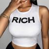 Transfronteiriça Curta Ajustada Letra Europeia e Americana Top Y2K Feminino Verão Camiseta Ombro à Mostra Roupa Sexy Rua