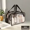 Bolsa de Maquiagem Transfronteiriça Nova com Separação Seca e Úmida, Grande Capacidade para Armazenamento de Cosméticos, PVC Transparente, Bolsa de Higiene Pessoal sem Logo