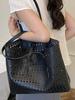 Bolsa de Cesta de Verduras de Moda de Gran Capacidad Casual 2025 Nueva Bolsa Tote de Color Puro para Suegra Bolso de Hombro Hueco de Alto Valor