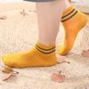 Calcetines de algodón finos, transpirables y cómodos de verano para mujer, calcetines bajos de rayas poco profundos de color caramelo japonés, venta al por mayor