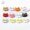 Miçangas de Cabeça de Gato Pintado em Liga para Joias Artesanais DIY Corrente de Celular Colar Miçangas Soltas Acessórios Materiais Miçangas de Gato
