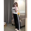 Pantalones de Pierna Ancha de Cintura Alta para Mujeres con Figura de Pera, Pantalones Largos con Adorno de Encaje Talla Grande para Mujeres Gorditas 120kg 3517
