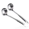 Cuchara Coladora para Olla Caliente de Acero Inoxidable de 6.7 cm de Diámetro, Cuchara Sopera Gruesa Doméstica de Acero Inoxidable No Magnético
