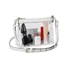 Bolsa transparente de PVC de 50 micrones, estándar europeo, bolsa cuadrada pequeña simple transfronteriza europea y americana, de hombro y cruzada, bolso versátil