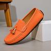 Novos Mocassins Masculinos Casuais Versáteis Slip-On de Couro Genuíno Tendência Primavera 2026