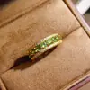 Anillo de Tsavorita Natural Transfronterizo Accesorios para Mujer Nicho Gama Alta Joyería de Plata 925 3*3 Fábrica de Joyería de Lujo Venta Directa