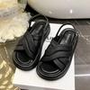 Celebridades de Internet Explosivas Sandalias Romanas para Mujer Suela Gruesa 2025 Verano Nuevo Atuendo Suela Suave Todo Combinable Super Populares Zapatos Casuales de Playa
