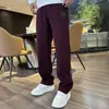 Pantalones deportivos de punto para hombre a la moda, nuevo estilo otoño e invierno 2025, corte holgado, pantalones casuales negros para correr