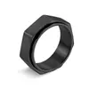 Joyería de Comercio Electrónico Transfronterizo: Anillo Giratorio de Acero de Titanio Grabado de Siete Puntas, Joyería de Nicho Cepillada para Hombre, Accesorios Estilo Punk