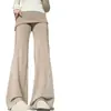 Pantalones de campana de maternidad para mujer, nuevo estilo Primavera 2026, pantalones para cubrir con efecto de caída, de cintura alta, pantalones de maternidad adelgazantes para mujeres ligeramente rellenas