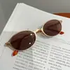 Óculos de Sol Nerd Retrô Americano Feminino 2025 Novo Alta Sensação Moda Estilo Old Money Armação Pequena Oval Óculos de Sol