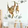 Planta de selva tropical animal gibón pegatinas de pared autoadhesivas pegatinas decorativas para jardín de infantes BR64899