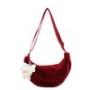 Bolso de felpa transfronterizo para otoño e invierno, nuevo modelo de moda 2024 para mujer, bolso tipo bola de masa peludo, textura, bandolera de estilo extranjero