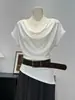 Camiseta de Manga Corta de Diseño Único de Alta Gama Ruoxin para Mujer, Nuevo Estilo de Verano, Corte Ajustado, Elegante y Distintiva