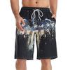 Calças de praia transfronteiriças do Havaí Shorts masculinos de comércio exterior Calças esportivas Secagem rápida Designação de padrão de impressão digital 3D europeia e americana