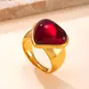 Anillo de Acero de Titanio Popular Transfronterizo Fundición Amor Piedra Natural Multicolor Anillo de Moda de Gama Alta Fábrica de Anillos de Acero Inoxidable