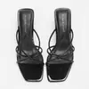Sandalias Romanas de Tira con Tacón Alto para Mujer, Cómodas y No Cansan en Verano, Sandalias de Tacón de Aguja con Punta Cuadrada y Abierta, Talla Europea Transfronteriza