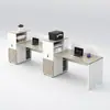 Combinação de mesa e cadeira de escritório para funcionários, moderna e simples, estação de trabalho em cubículo para funcionários, estação de trabalho de escritório para quatro pessoas para uso comercial