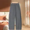 Pantalones de lana curvos nuevos para mujeres de mediana edad, pantalones casuales de otoño e invierno engrosados y forrados de felpa para madres jóvenes
