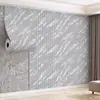 Papel tapiz autoadhesivo tipo panel de roca de luz suave, adhesivo de pared tipo azulejo para decoración de pared de fondo en dormitorio y sala de estar, adhesivo impermeable y resistente a la suciedad