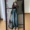 Jeans Negros de Pierna Ancha 2024 Nuevos para Mujer Primavera y Otoño Cintura Alta Rectos Sueltos Pequeños Estrechos Pantalones Mop