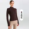 Top de Yoga Slim com Gola Alta e Zíper Jaqueta Esportiva para Treinamento Manga Longa Roupa Fitness Feminina Proteção Solar para Uso Externo
