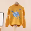 Suéter para Niños Estilo Coreano para Niños Mayores, Cuello Redondo, Otoño e Invierno, Forrado de Felpa y Engrosado, Elegante Suéter de Punto para Bebés