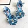 Sandalias para Niñas 2026 Nuevo Modelo Zapatos de Cristal de Princesa Elsa para Niños Zapatos Peep-Toe Suaves para Niños Pequeños de Primavera y Verano