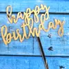 Novo Simples Estilo Hong Kong Escrito à Mão feliz aniversário feliz aniversário Cartão de Bolo Acrílico Decoração de Festa