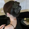 Pinza de pelo triangular grande con estampado de leopardo para cabello voluminoso, peinado de alta gama para la parte posterior de la cabeza, pinza de tiburón, accesorio para el cabello, pinza para el cabello para mujer