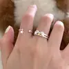 Anillo de Ala de Ángel y Estrella para Mujer, Anillo Abierto de Diseño de Nicho Estilo Ins, Anillo de Dedo Índice Moderno