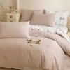 Conjunto de Roupa de Cama Cartoon de Algodão Espesso Escovado de Quatro Peças Capa de Edredom Bordada Jacquard de Toalha Roupa de Cama de Algodão Puro Conjunto de Três Peças para Uma Pessoa
