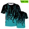 Amazon nova camiseta casual de verão estilo coreano com estampa de polvo e lula, manga curta, gola redonda, atacado