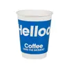 Copo de Café Descartável com Tampa, Copo de Papel para Loja de Chá com Leite, Embalagem para Lanche Leve para Viagem, Marmita de Polpa, Logo Impresso Comercial