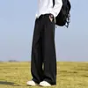 Pantalones Casuales de Pierna Ancha/Personalizados para Hombre con Caída Rectos Transpirables Holgados Largos Otoño Estilo Coreano Modernos Bai Seda de Hielo