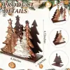 Árvore de Natal de Madeira Maciça Porta-Papel Toalha Porta-Guardanapos de Mesa Enfeites Decorativos de Halloween Porta-Papel Toalha Tridimensional Prateleira de Armazenamento