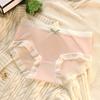 Ropa interior de seda de hielo sin dejar rastro para mujer, de algodón, antibacteriana, con entrepierna, fresca, ultrafina, japonesa, dulce, para estudiantes, de cintura media, con mascarilla.